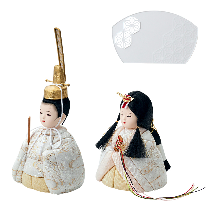 日本製 雛人形 木目込人形 ふたば アクリル台座の通販情報