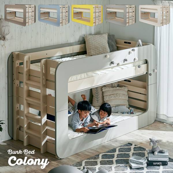 ベッド・マットレス【 ホワイト】二段ベッド 子供大人用 ベッド 耐震 頑丈ベッドロー木製