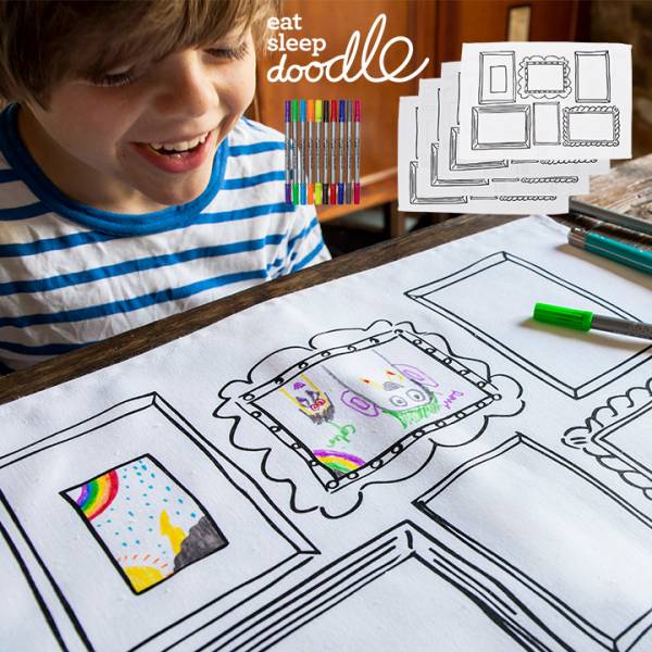 絵が描けるランチョンマット 4枚セット Eatsleepdoodle Frame Placemat Set フレームプレイスマットセット の通販情報 家具通販のわくわくランド 本店