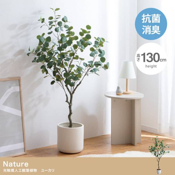 フェイクグリーン 大型 高さ130cm 光触媒 人工観葉植物 ユーカリ Nature(ナチュレ)